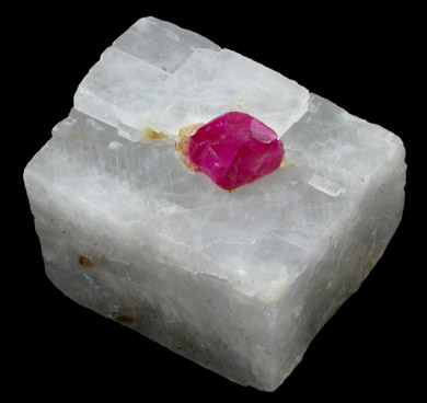 Spinel in marble from Mogok District, 115 km NNE of Mandalay, Mandalay Division, Myanmar (Burma)