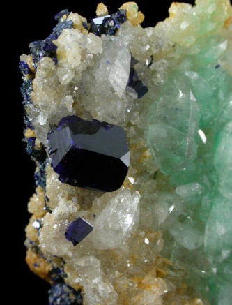 Azurite on Anglesite from Tsumeb Mine, Otavi-Bergland District, Oshikoto, Namibia