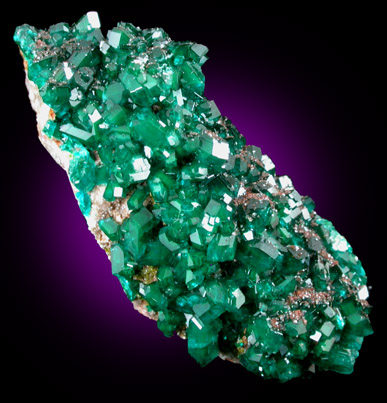 Dioptase with Calcite from Tsumeb Mine, Otavi-Bergland District, Oshikoto, Namibia