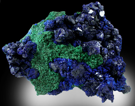 Azurite and Malachite from Bou Beker Mine, 21 km SSE of Oujda, Errachidia Province, Morocco