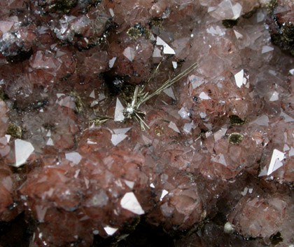 Millerite, Stilpnomelane, Quartz from Sterling Mine, Antwerp, Jefferson County, New York