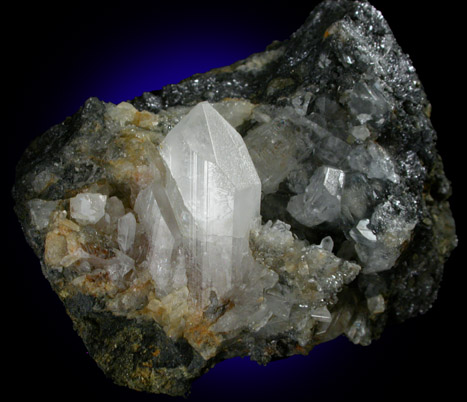 Anglesite on Galena from Monteponi, Sardinia, Italy