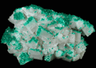 Dioptase on Calcite from Tsumeb Mine, Otavi-Bergland District, Oshikoto, Namibia