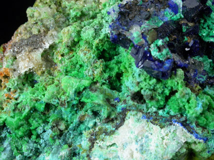 Arsentsumebite and Azurite from Tsumeb Mine, Otavi-Bergland District, Oshikoto, Namibia (Type Locality for Arsentsumebite)