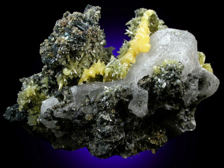 Mimetite on Cerussite from Tsumeb Mine, Otavi-Bergland District, Oshikoto, Namibia