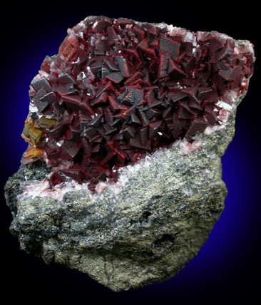 Smithsonite and Goethite on Pyrite from Tsumeb Mine, Otavi-Bergland District, Oshikoto, Namibia