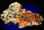 Mimetite with Malachite from Tsumeb Mine, Otavi-Bergland District, Oshikoto, Namibia