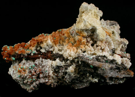 Mimetite with Malachite from Tsumeb Mine, Otavi-Bergland District, Oshikoto, Namibia