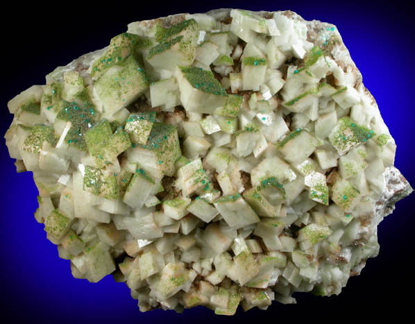 Calcite with Dioptase and Duftite from Tsumeb Mine, Otavi-Bergland District, Oshikoto, Namibia (Type Locality for Duftite)