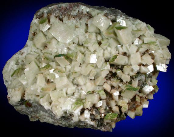 Calcite with Dioptase and Duftite from Tsumeb Mine, Otavi-Bergland District, Oshikoto, Namibia (Type Locality for Duftite)