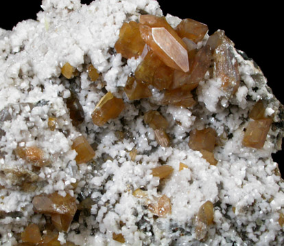 Wulfenite on Dolomite from Tsumeb Mine, Otavi-Bergland District, Oshikoto, Namibia