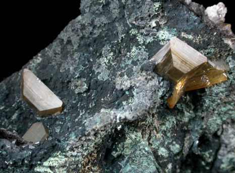 Wulfenite and Dolomite on Tennantite from Tsumeb Mine, Otavi-Bergland District, Oshikoto, Namibia