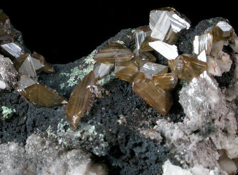 Wulfenite and Dolomite on Tennantite from Tsumeb Mine, Otavi-Bergland District, Oshikoto, Namibia
