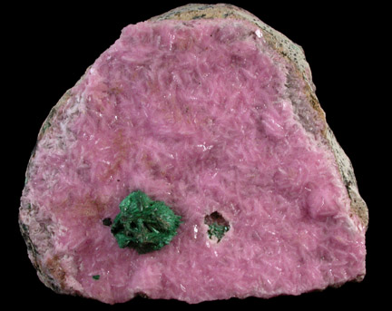 Malachite on Cobaltian Dolomite from Lubumbashi, Katanga Copperbelt, Haut-Katanga Province, Democratic Republic of the Congo