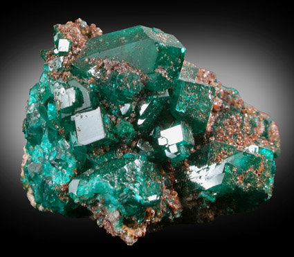 Dioptase with Calcite from Tsumeb Mine, Otavi-Bergland District, Oshikoto, Namibia