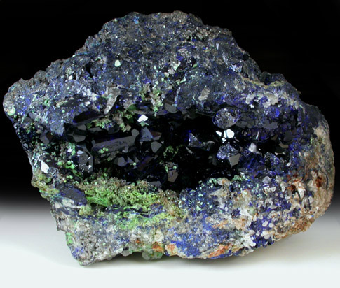 Azurite with Duftite from Tsumeb Mine, Otavi-Bergland District, Oshikoto, Namibia (Type Locality for Duftite)