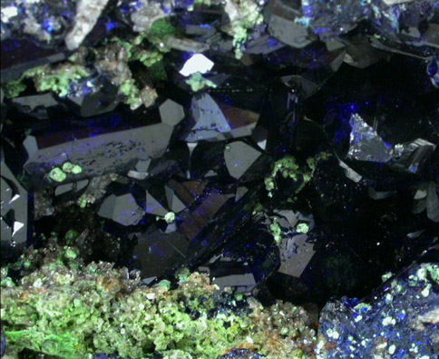 Azurite with Duftite from Tsumeb Mine, Otavi-Bergland District, Oshikoto, Namibia (Type Locality for Duftite)