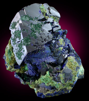 Azurite with Malachite from Tsumeb Mine, Otavi-Bergland District, Oshikoto, Namibia