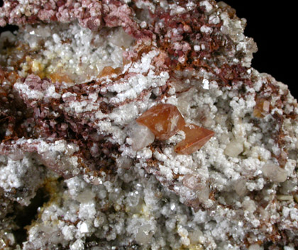 Willemite, Cerussite, Wulfenite from Tsumeb Mine, Otavi-Bergland District, Oshikoto, Namibia