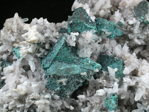 Tennantite on Quartz from Tsumeb Mine, Otavi-Bergland District, Oshikoto, Namibia