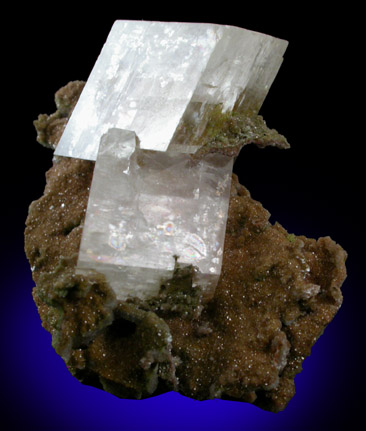 Calcite on Smithsonite from Tsumeb Mine, Otavi-Bergland District, Oshikoto, Namibia