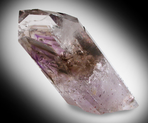 Quartz var. Amethyst with moveable bubble and Smoky phantoms from Tafelkop, Goboboseb Mountains, 27 km west of Brandberg Mountain, Erongo region, Namibia