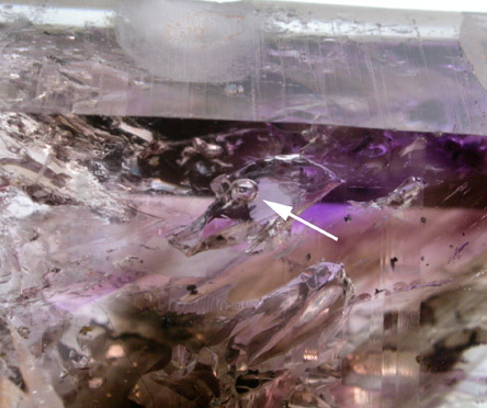 Quartz var. Amethyst with moveable bubble and Smoky phantoms from Tafelkop, Goboboseb Mountains, 27 km west of Brandberg Mountain, Erongo region, Namibia