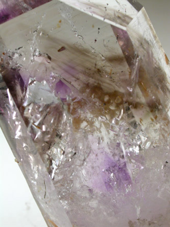 Quartz var. Amethyst with Smoky phantoms with moveable bubble inclusion from Tafelkop, Goboboseb Mountains, 27 km west of Brandberg Mountain, Erongo region, Namibia