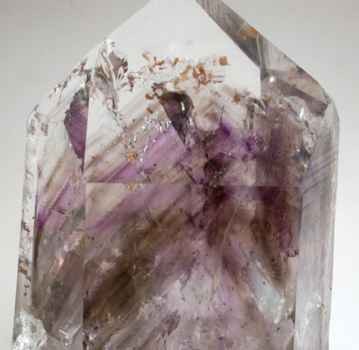 Quartz var. Amethyst with Smoky phantoms with moveable bubble inclusion from Tafelkop, Goboboseb Mountains, 27 km west of Brandberg Mountain, Erongo region, Namibia