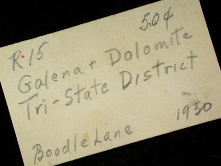 Galena with Dolomite from Tri-State Lead-Zinc Mining District, near Joplin, Jasper County, Missouri