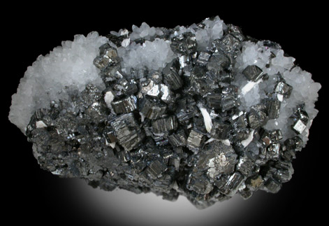 Bournonite on Quartz from Casapalca District, Huarochiri Province, Lima Department, Peru