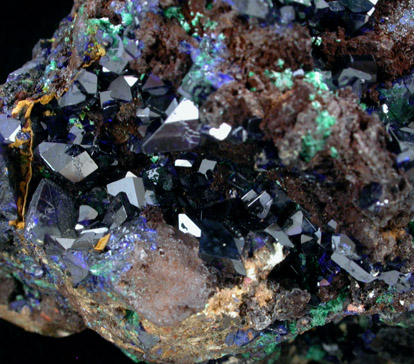 Azurite with Malachite from Copper Queen Mine, Bisbee, Warren District, Cochise County, Arizona