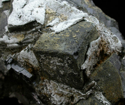 Smithsonite on Galena from Mineral Point Mining District, Iowa County, Wisconsin