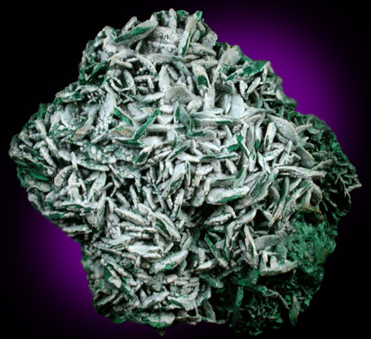 Malachite pseudomorphs after Azurite with Calcite coating from Bisbee, Warren District, Cochise County, Arizona