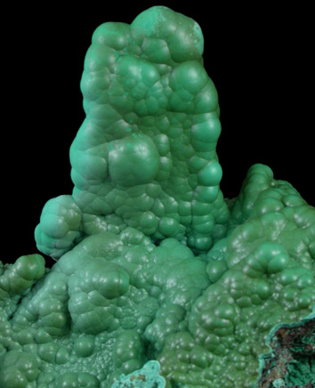 Malachite pseudomorphs after Azurite from Planet Mine, Yuma County, Arizona