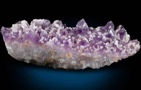 Quartz var. Amethyst with Dolomite from Valenciana Mine, Guanajuato, Mexico