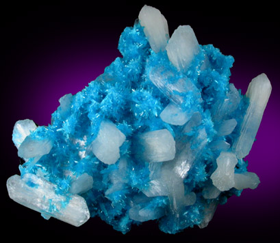 Cavansite on Stilbite from Wagholi Quarry, Maharashtra, India