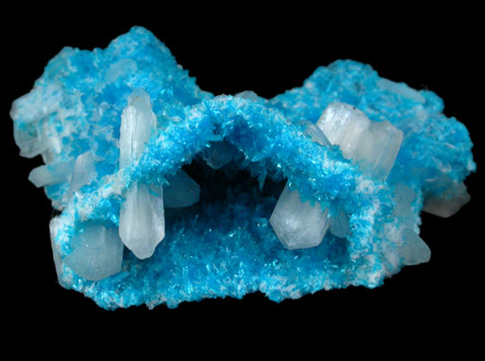 Cavansite on Stilbite from Wagholi Quarry, Maharashtra, India