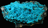 Chrysocolla on Heterogenite from Lubumbashi, Katanga Copperbelt, Haut-Katanga Province, Democratic Republic of the Congo