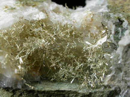 Gold (fine wire crystals) from Olinghouse Mine, 6030 bench, 813 pit, Washoe County, Nevada