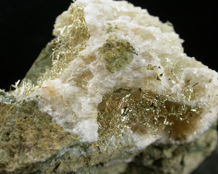 Gold (fine wire crystals) from Olinghouse Mine, 6030 bench, 813 pit, Washoe County, Nevada