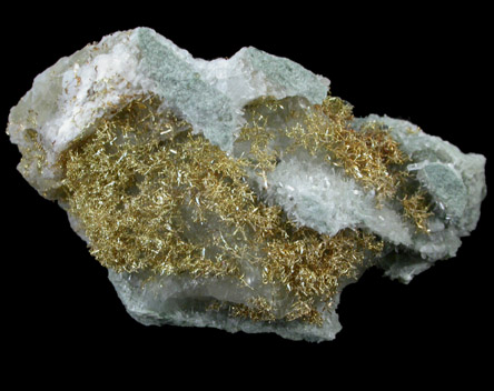 Gold (fine wire crystals) from Olinghouse Mine, 6030 bench, 813 pit, Washoe County, Nevada