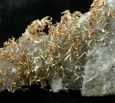 Gold (fine wire crystals) from Olinghouse Mine, 6030 bench, 813 pit, Washoe County, Nevada