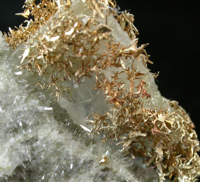 Gold (fine wire crystals) from Olinghouse Mine, 6030 bench, 813 pit, Washoe County, Nevada