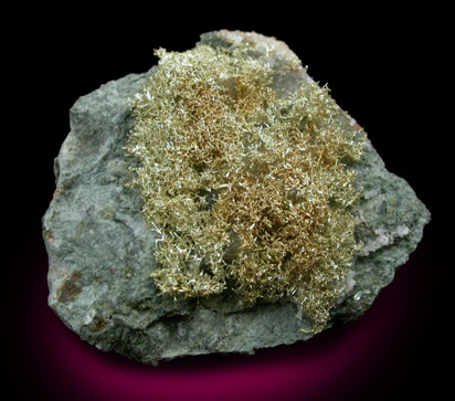 Gold (fine wire crystals) from Olinghouse Mine, 6030 bench, 813 pit, Washoe County, Nevada