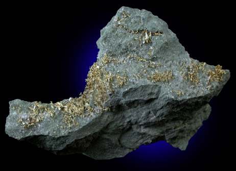 Gold (fine wire crystals) from Olinghouse Mine, 6030 bench, 813 pit, Washoe County, Nevada