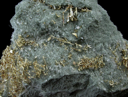 Gold (fine wire crystals) from Olinghouse Mine, 6030 bench, 813 pit, Washoe County, Nevada