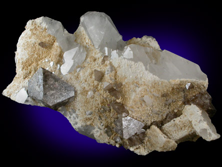 Scheelite on Quartz from Yaogangxian Mine, Nanling Mountains, Hunan Province, China