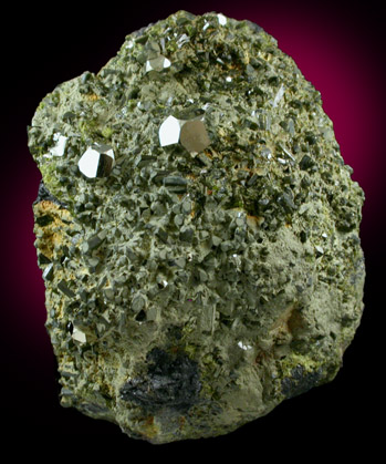 Pyrite with Epidote from Karzamkul Mine, 90 km from Rudniy, Kazakhstan