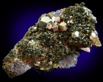 Pyrite with Epidote from Karzamkul Mine, 90 km from Rudniy, Kazakhstan